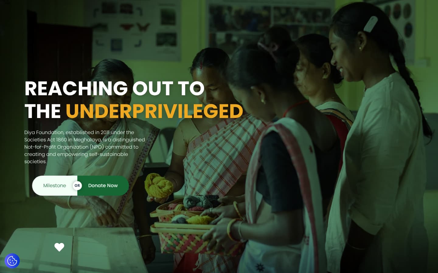 diyafoundation.in on a desktop browser